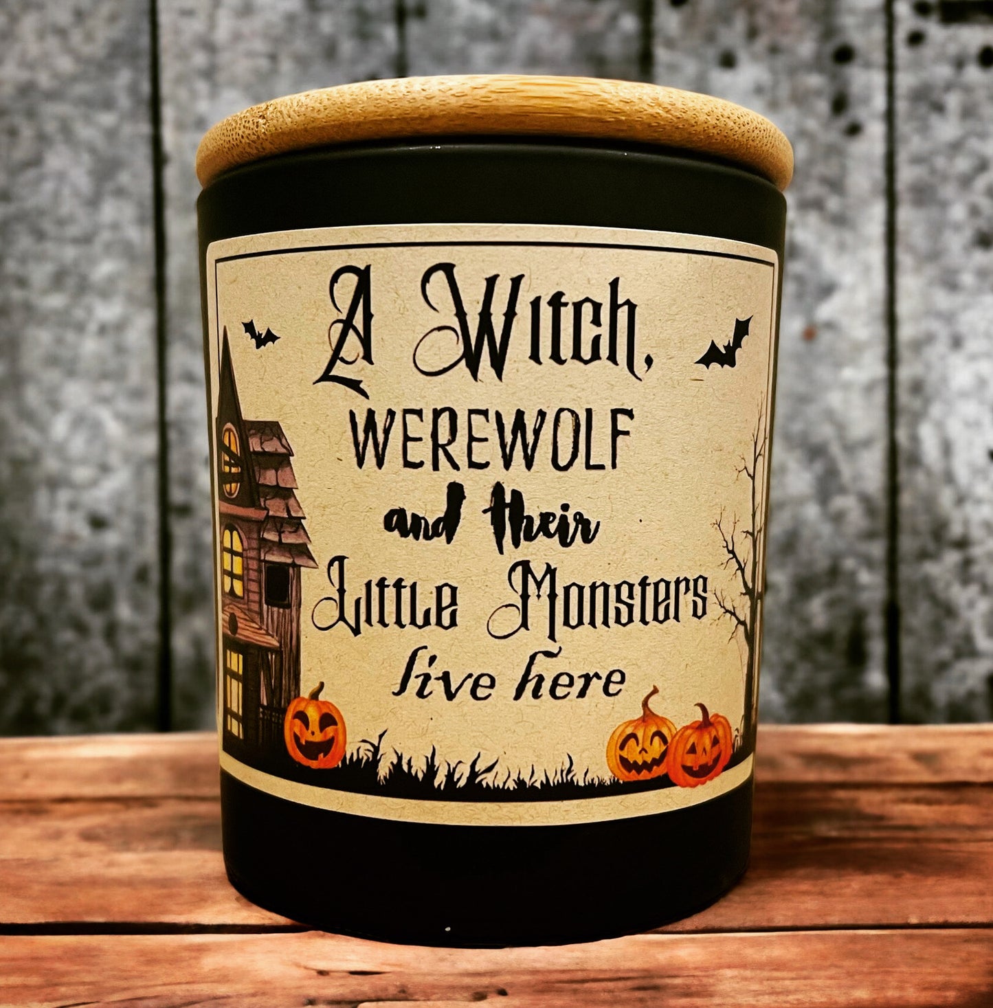 Witch,Werewolf& Little Monsters Halloween Seasonal Candle