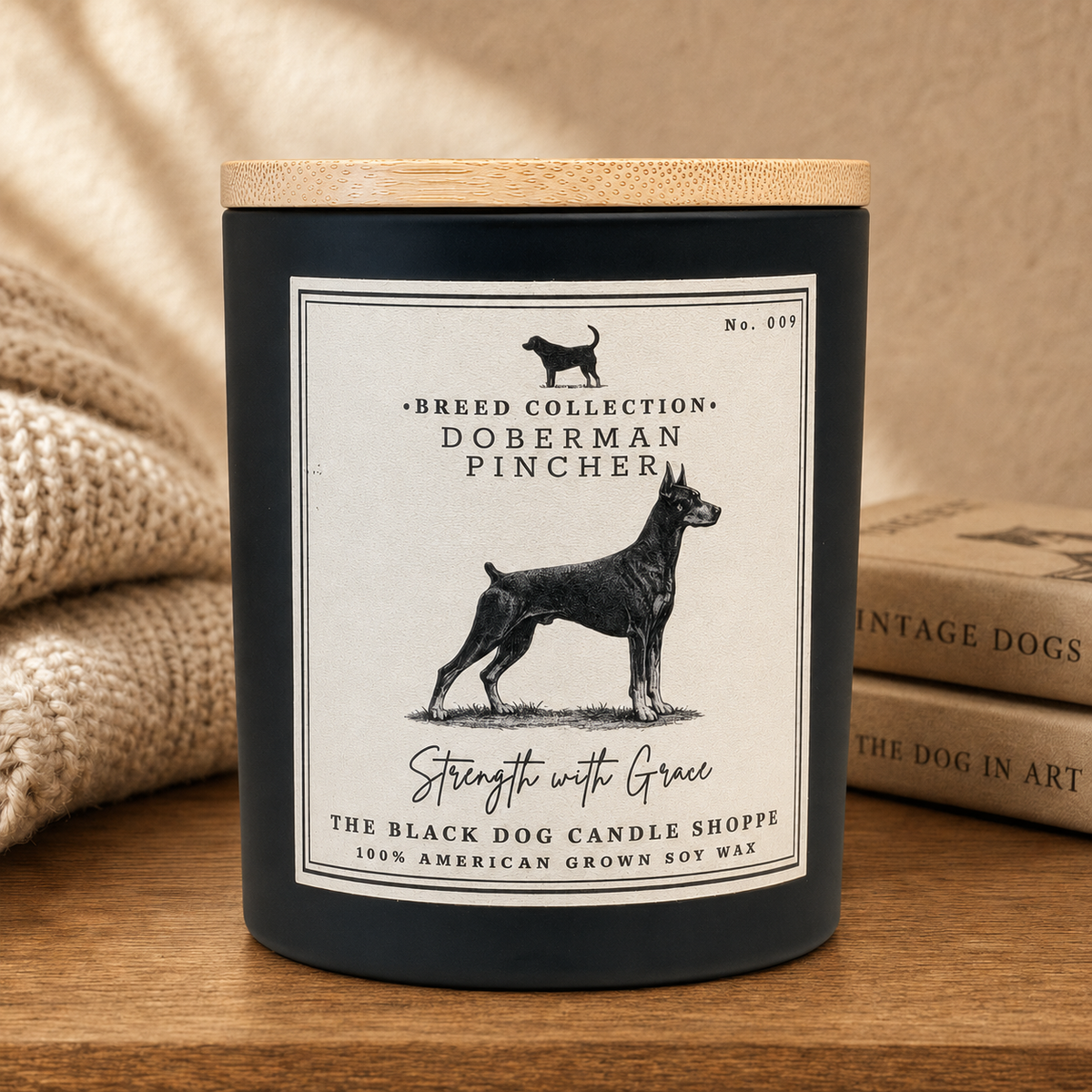 Doberman Dog Breed Candle