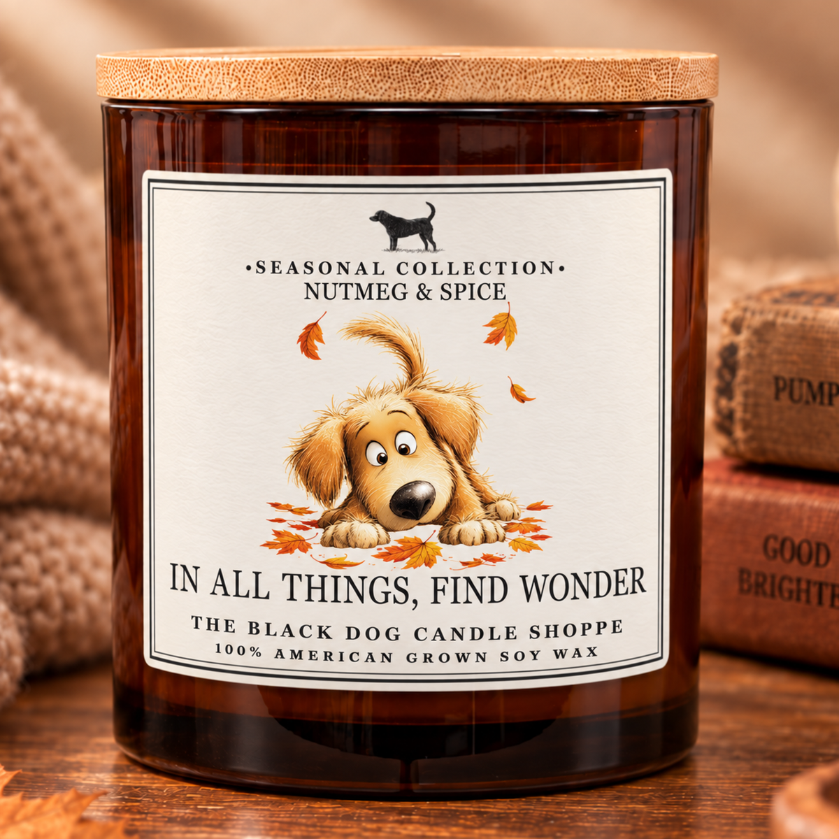 In All Things Find Wonder - Nutmeg & Spice Double Wick Amber Candle