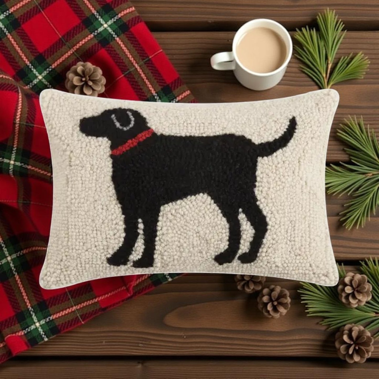 Black Lab Hook Pillow