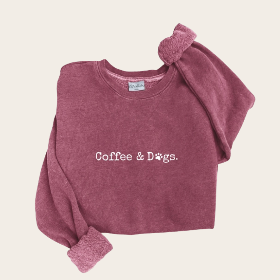 Coffee and Dogs Mineral Graphic Sweatshirt