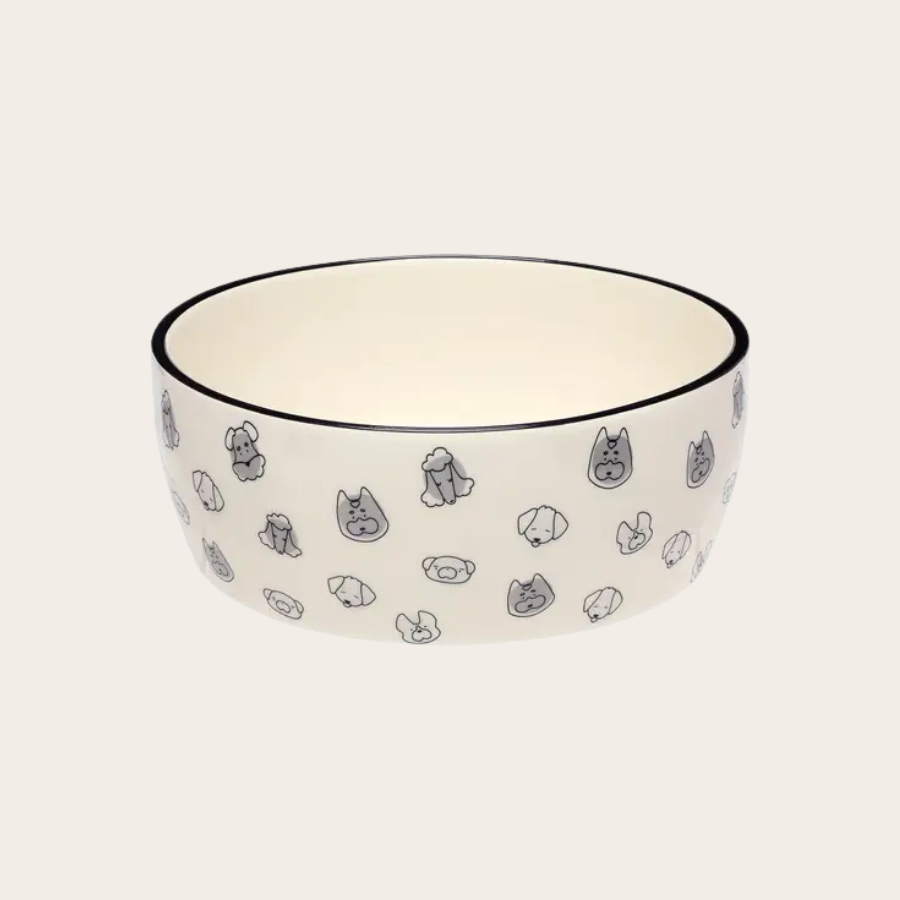 Dog Faces Pet Water or Food Bowl