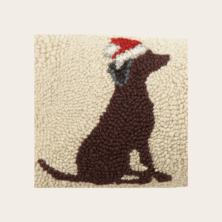 Labrador Dogs with Santa Hat Hook Pillow