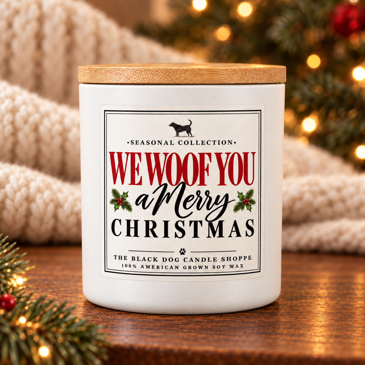 We Woof you a Merry Christmas Seasonal Candle