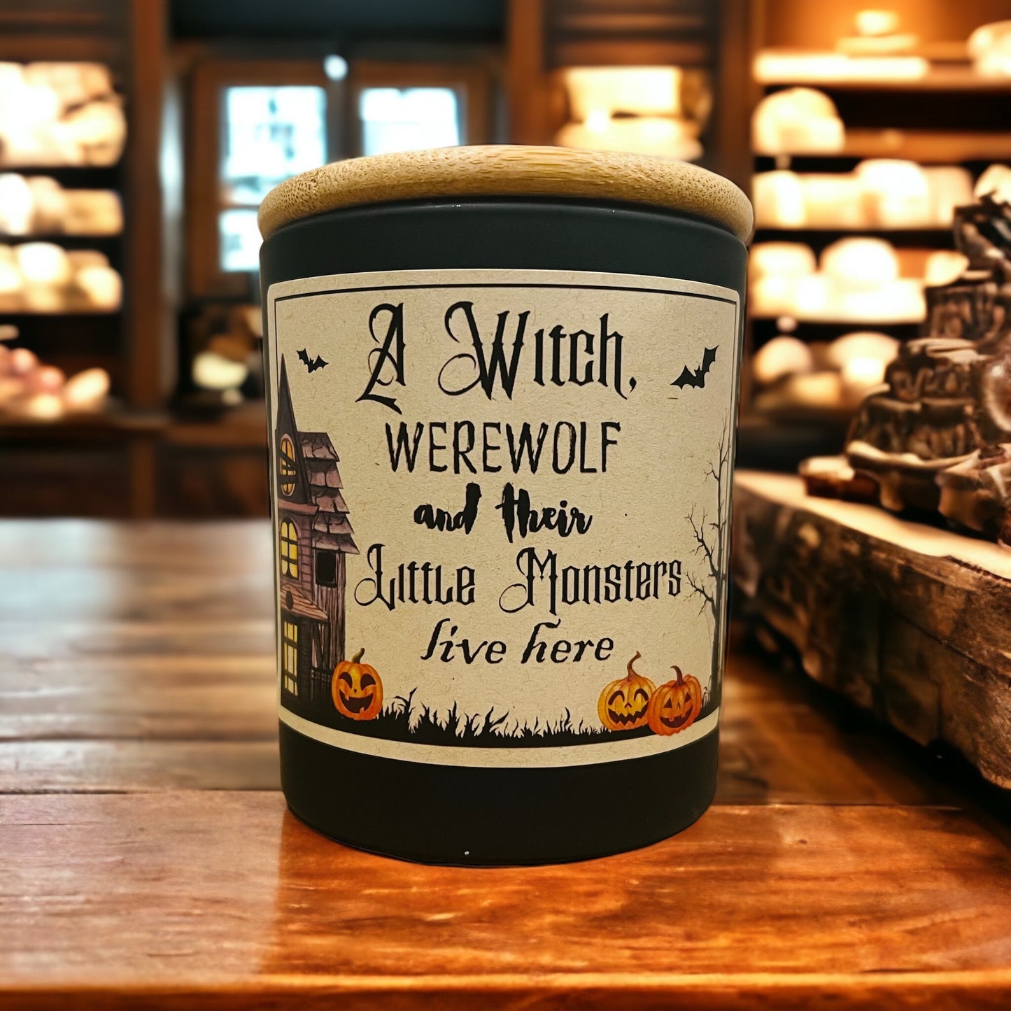 Witch,Werewolf& Little Monsters Halloween Seasonal Candle