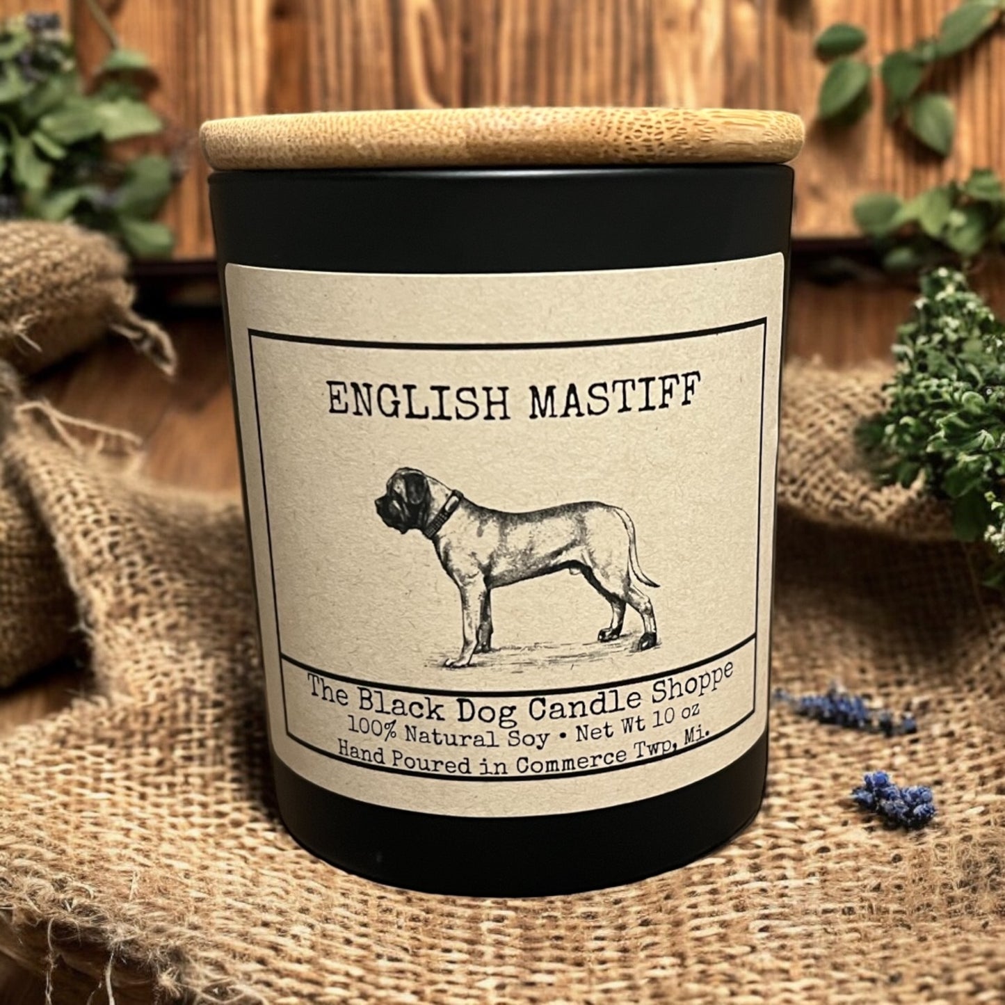 English Mastiff Dog Breed Candle