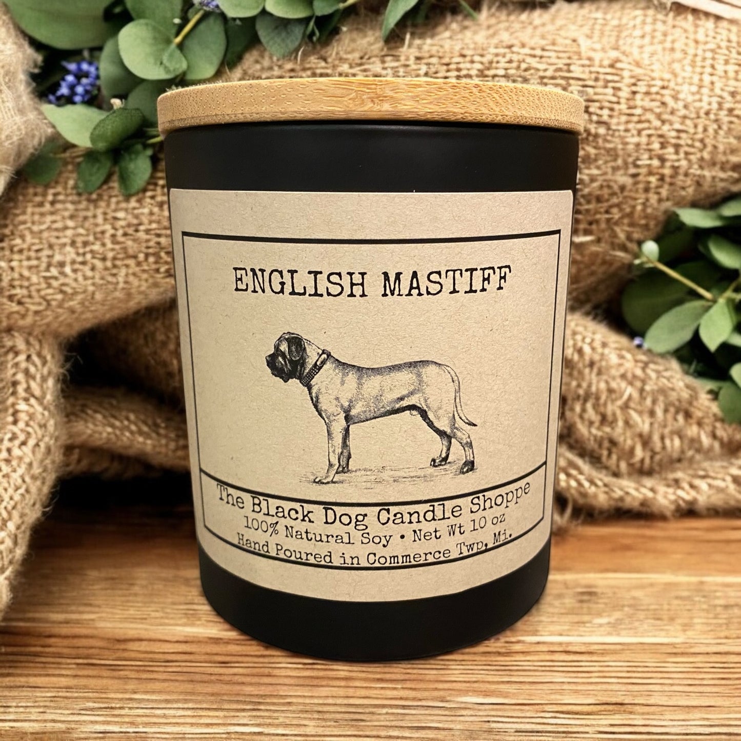 English Mastiff Dog Breed Candle
