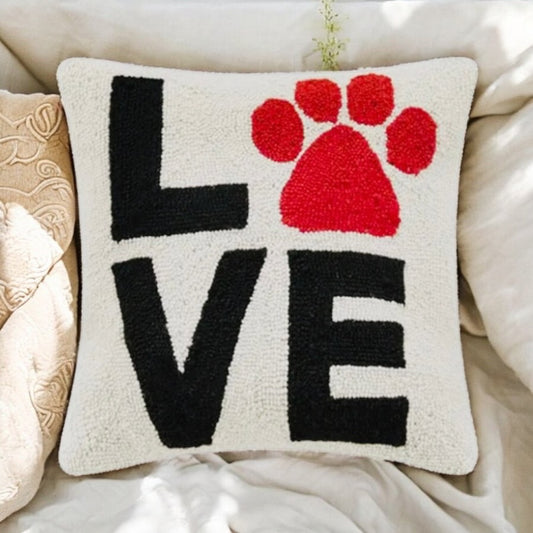 Love Paw Print Hook Pillow