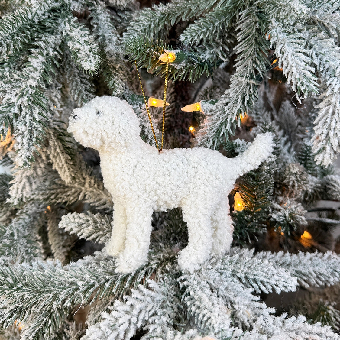 Cream Colored Doodle Ornament
