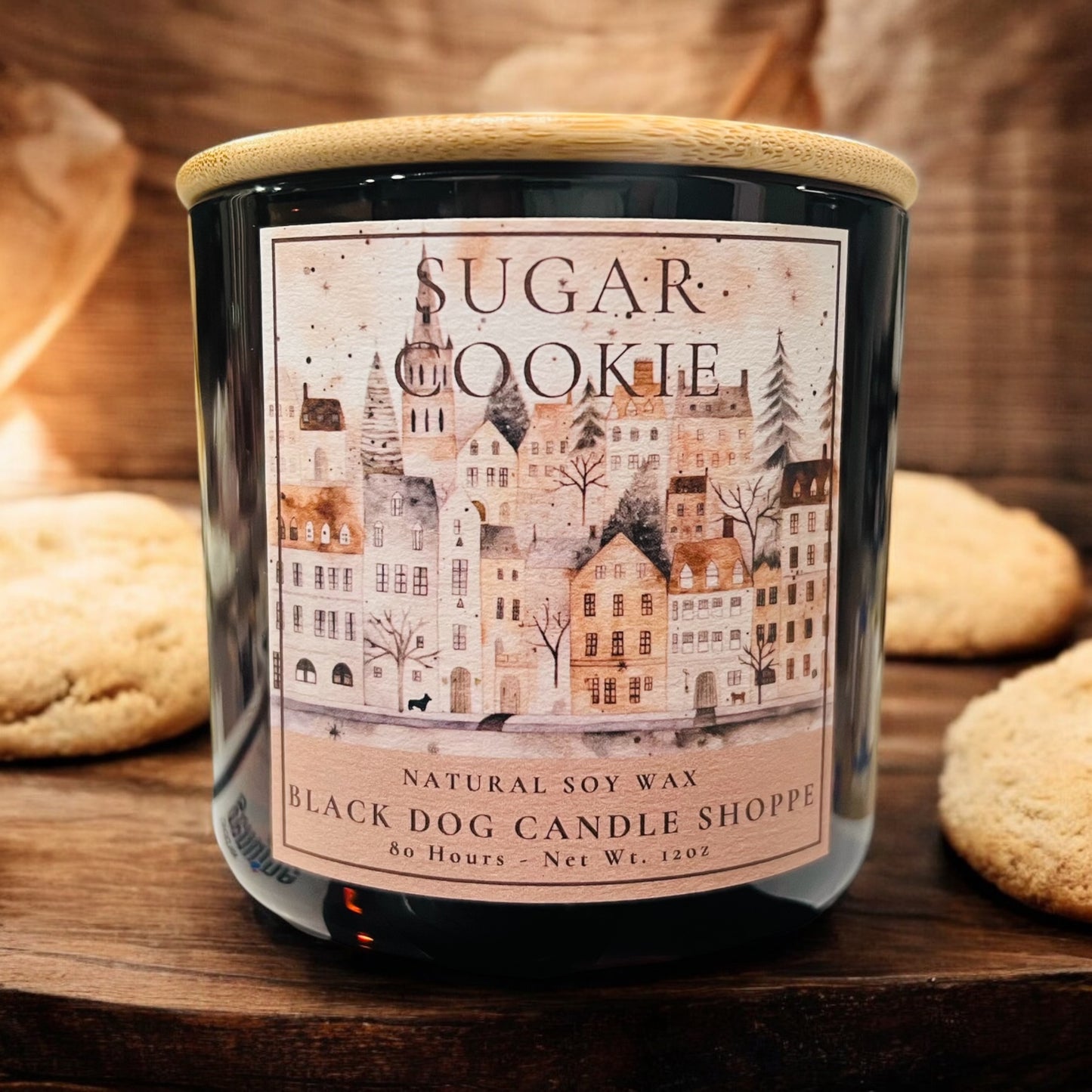 Large Two Wick Chunky Candle - Holiday Village Sugar Cookie