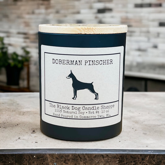Doberman Dog Breed Candle