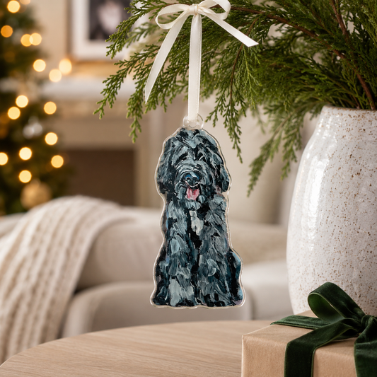 Goldendoodle Black Shaggy Ornament