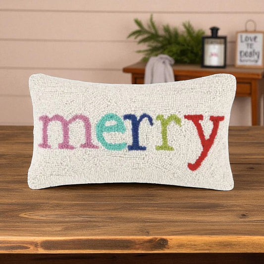Merry Multi Christmas Hook Pillow