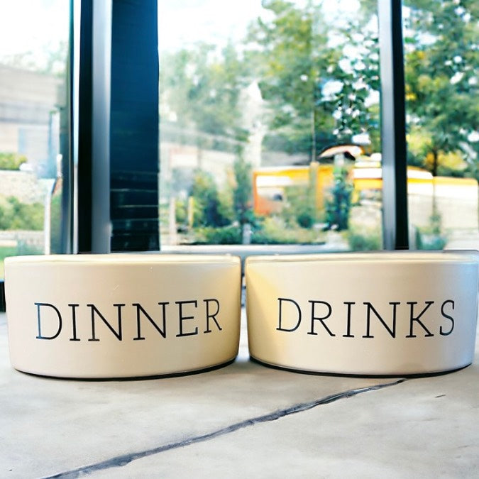 Dinner and Drinks Dog Bowls
