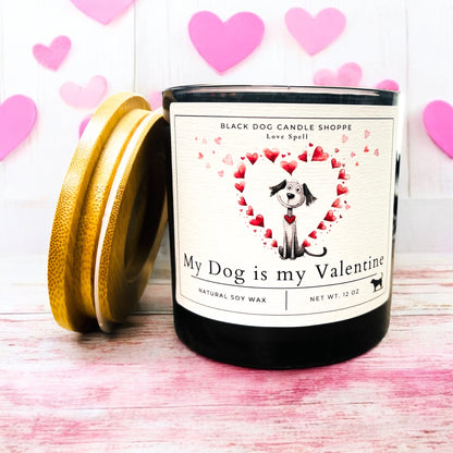 My Dog is My Valentine Double Wick Soy Wax Candle