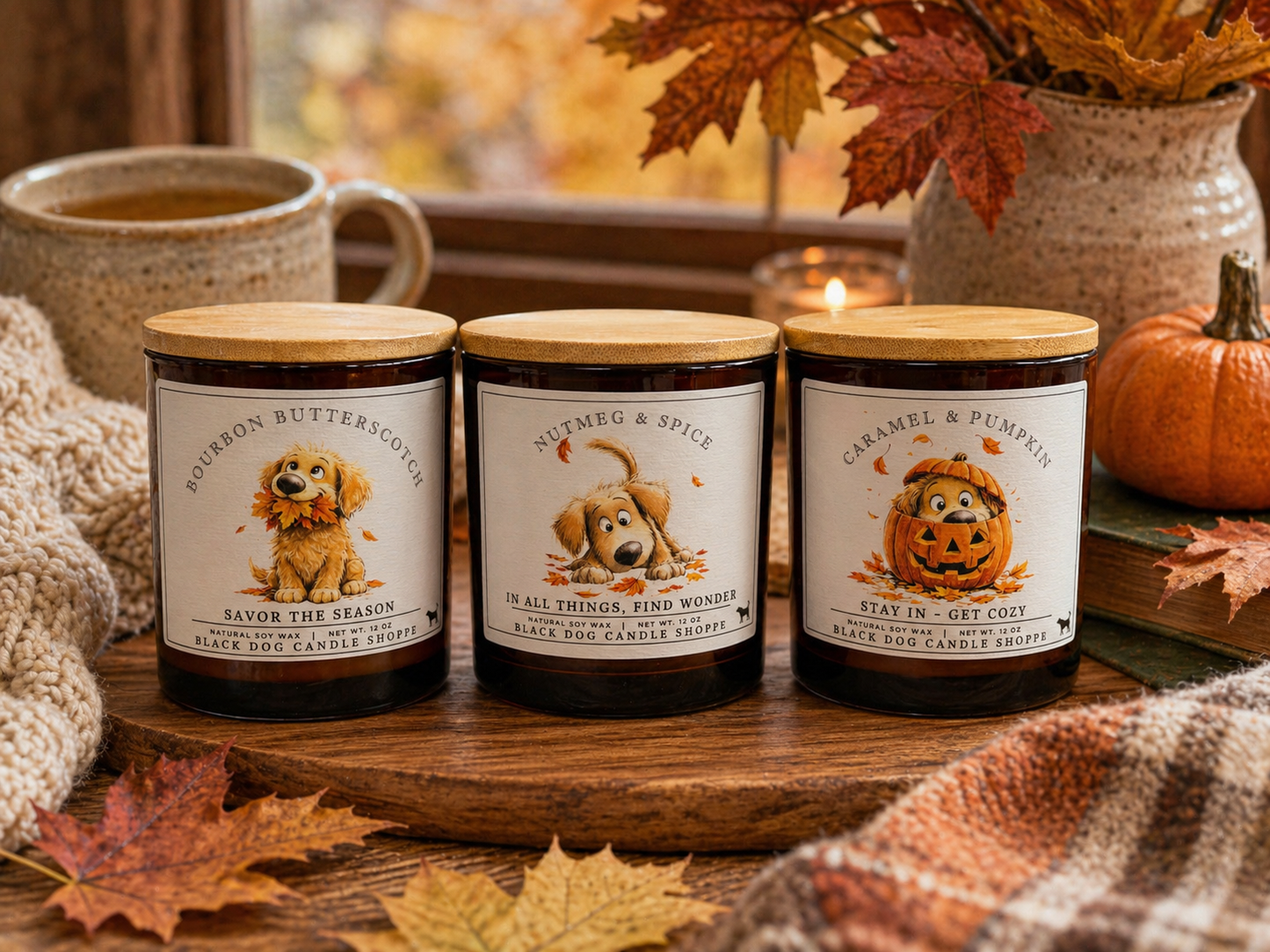 Savor the Season - Bourbon Butterscotch Double Wick Amber Candle