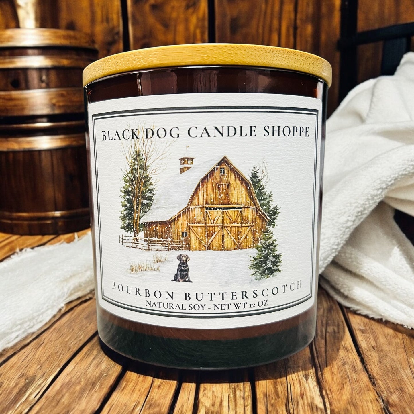 Winter Barn Double Wick Bourbon Butterscotch Candle