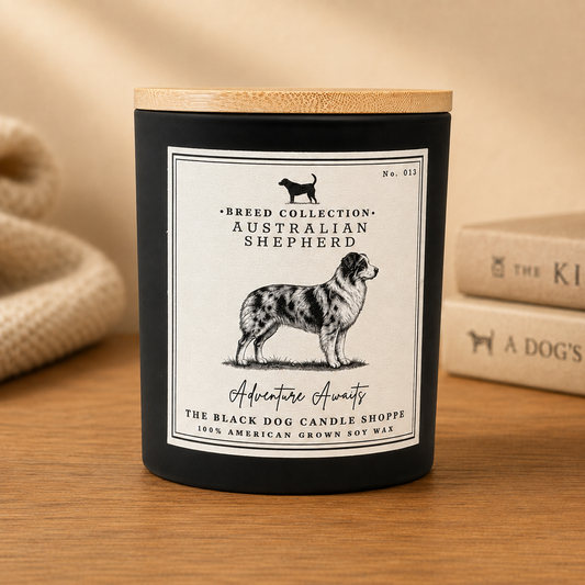 Australian Shepherd Dog Breed Candle