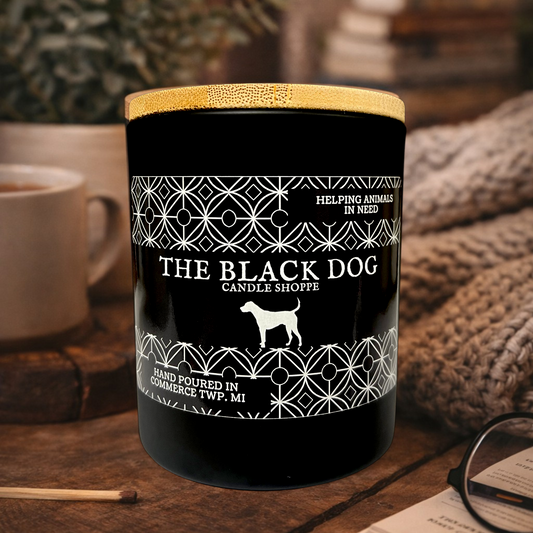 Black Dog Candle – Luxury Soy Candle with Bamboo Lid | Hand Poured in Michigan