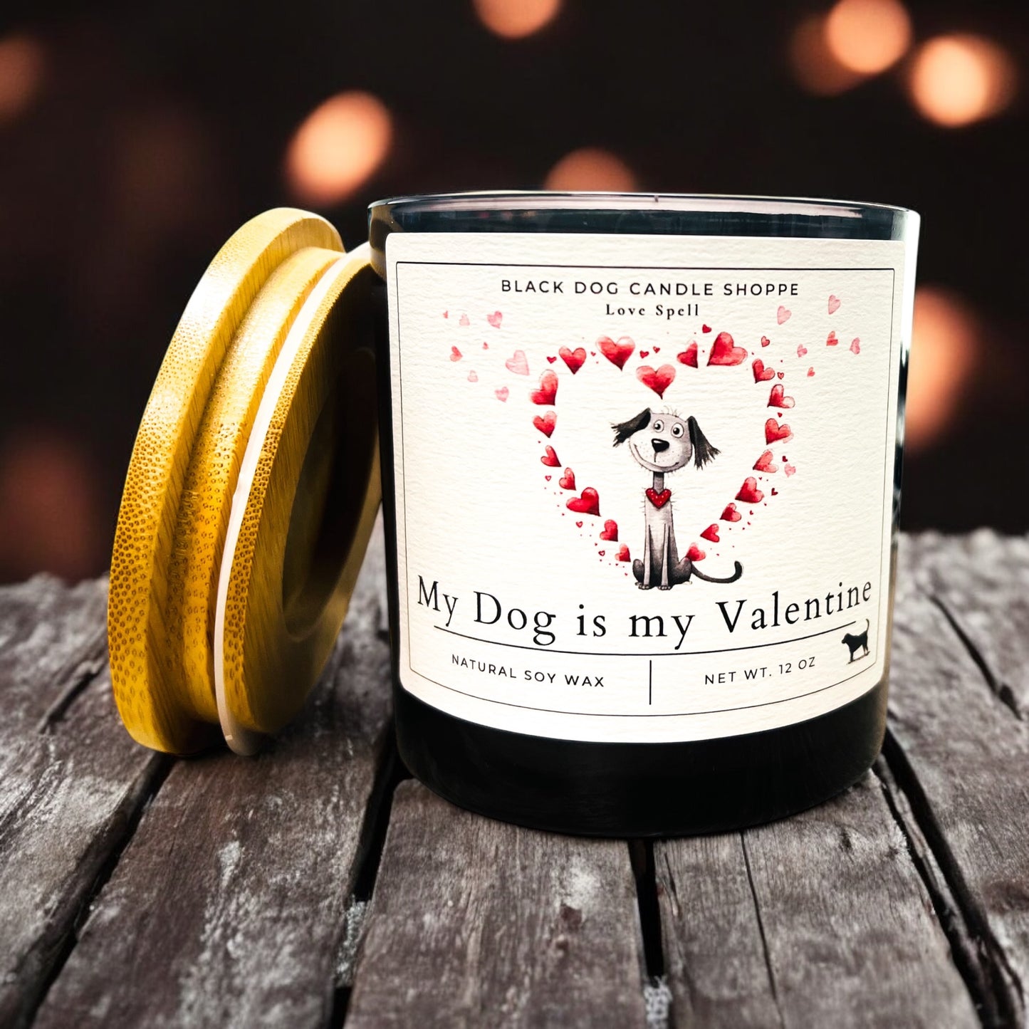 My Dog is My Valentine Double Wick Soy Wax Candle