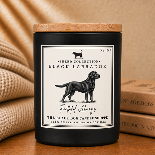 Black lab Dog Breed Candle