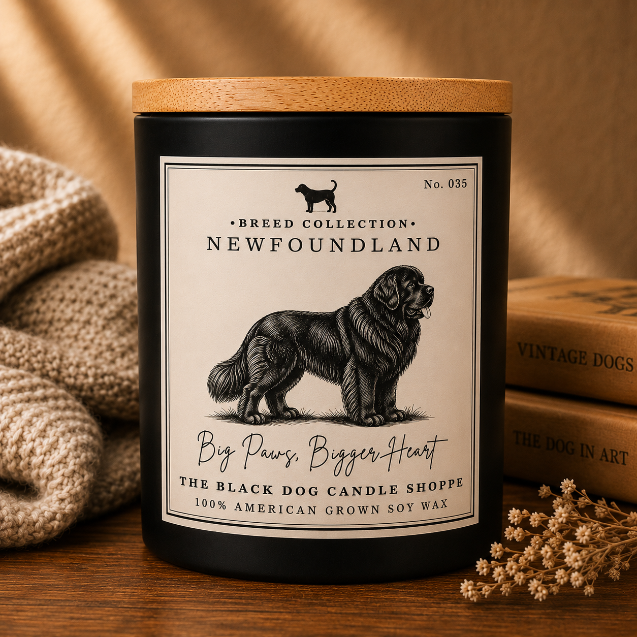 Newfoundland Dog Candle – Gift for Dog Lovers | Soy Candle