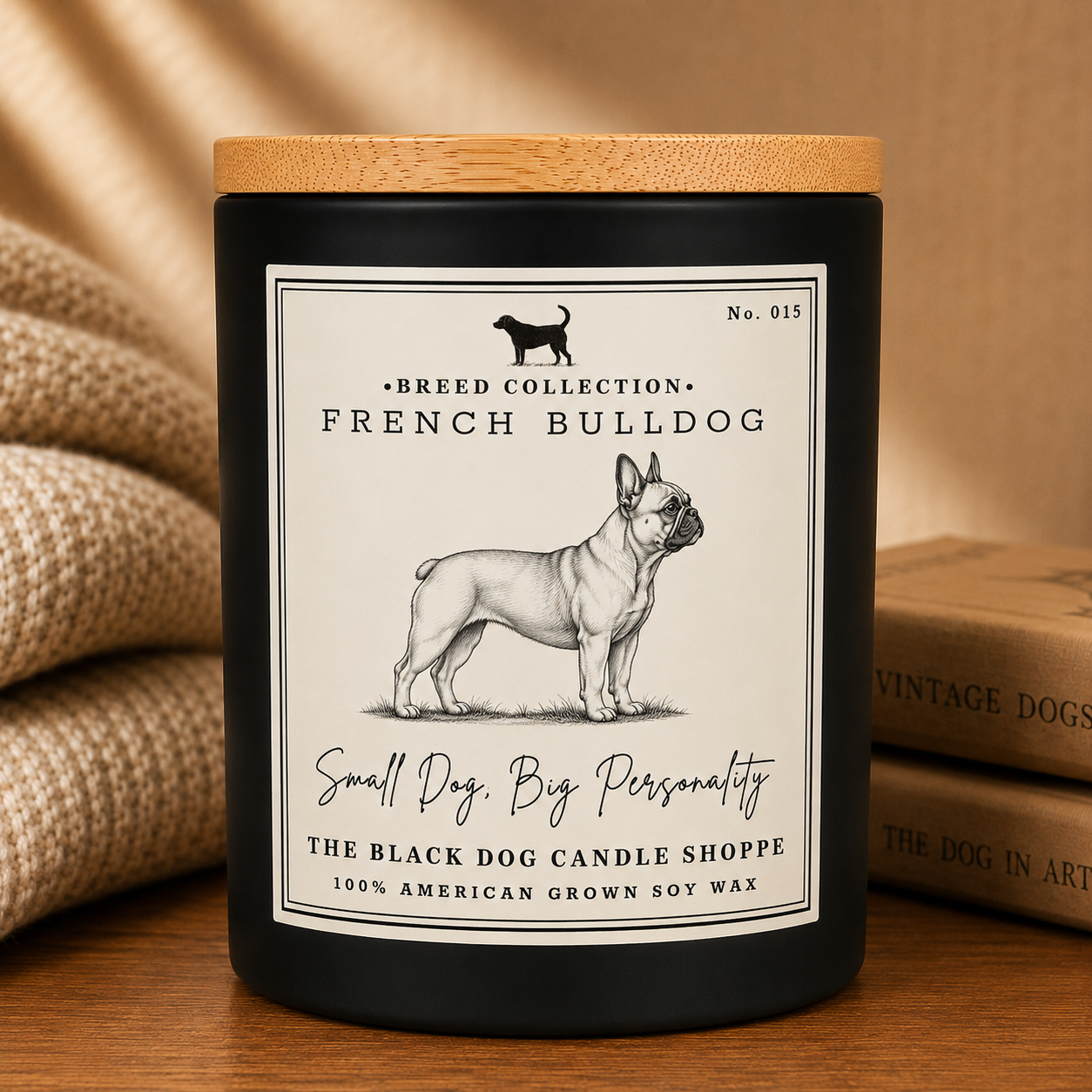 New French Bulldog Dog Breed Candle -2