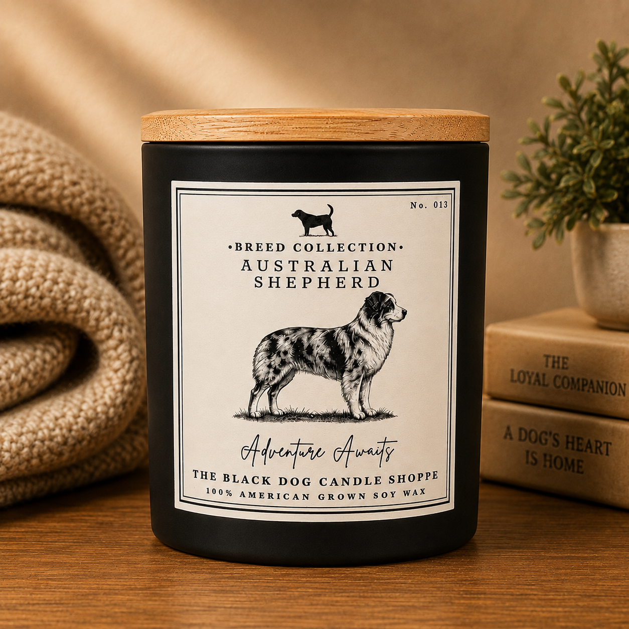 Australian Shepherd Dog Breed Candle