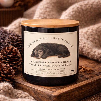 The Gentlest Love Senior Dog Double Wick Grey Vessel Candle BL