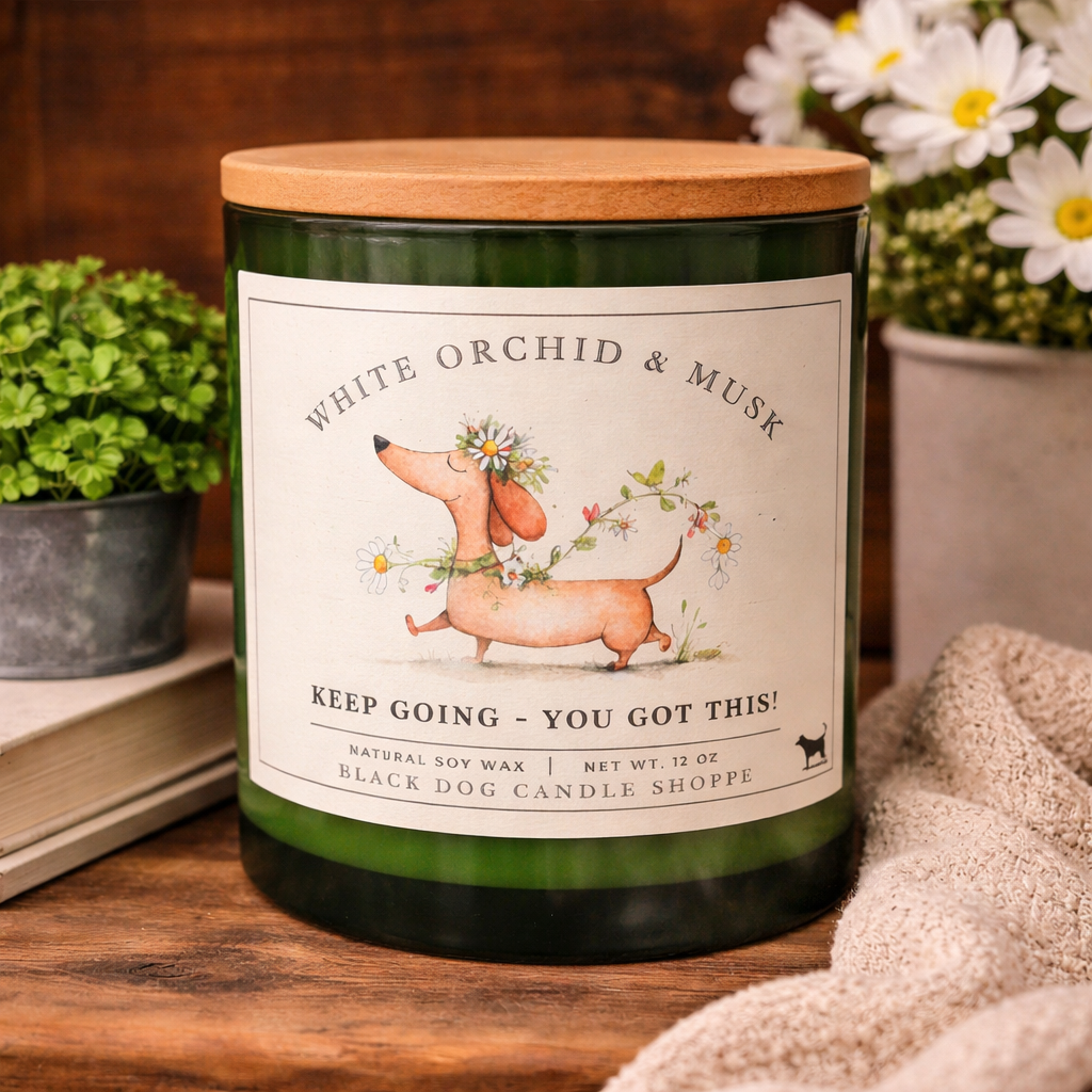 White Orchid & Musk Candle – Floral Musk Soy Candle | Keep Going Encouragement Gift