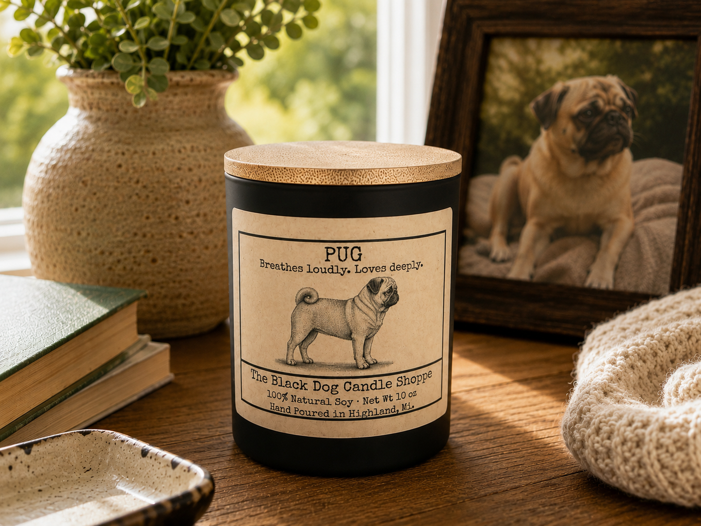 * NEW DESIGN* Pug Dog Breed Candle