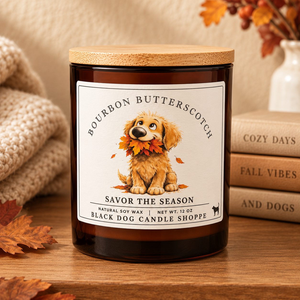 Savor the Season - Bourbon Butterscotch Double Wick Amber Candle