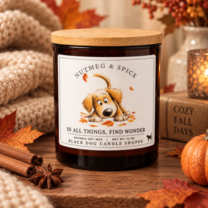In All Things Find Wonder - Nutmeg & Spice Double Wick Amber Candle