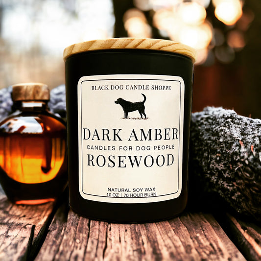 Candles for Dog People - Dark Amber Rosewood