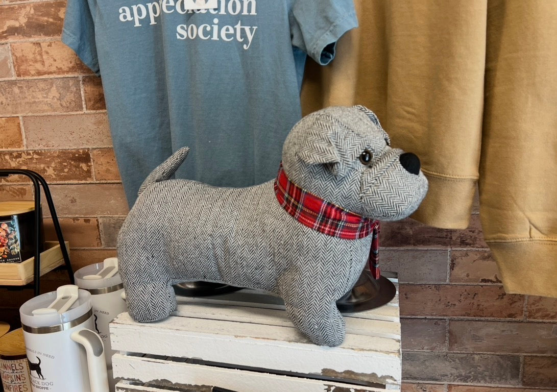 Spencer Plaid Dog Pillow with Scarf