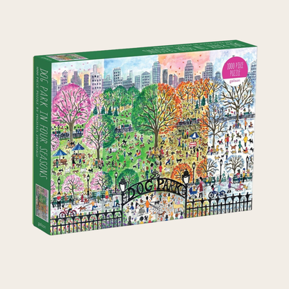 Michael Storrings Dog Park in Four Seasons 1000 Piece Puzzle
