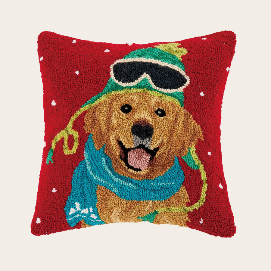 Holiday Lab with Hat Hook Pillow