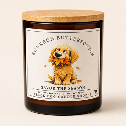 Savor the Season - Bourbon Butterscotch Double Wick Amber Candle