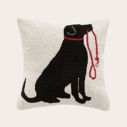 Labrador Dog & Leash Hook Pillow