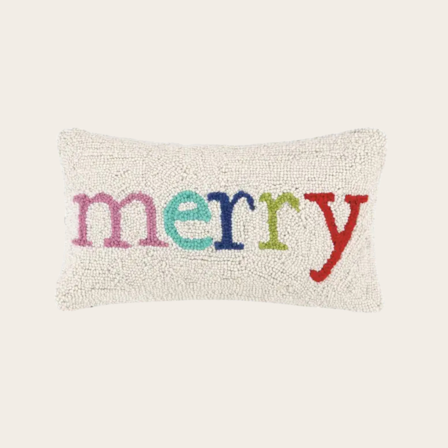Merry Multi Christmas Hook Pillow