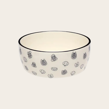 Dog Faces Pet Water or Food Bowl