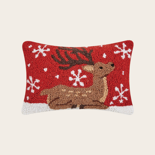 Sitting Reindeer Hook Pillow