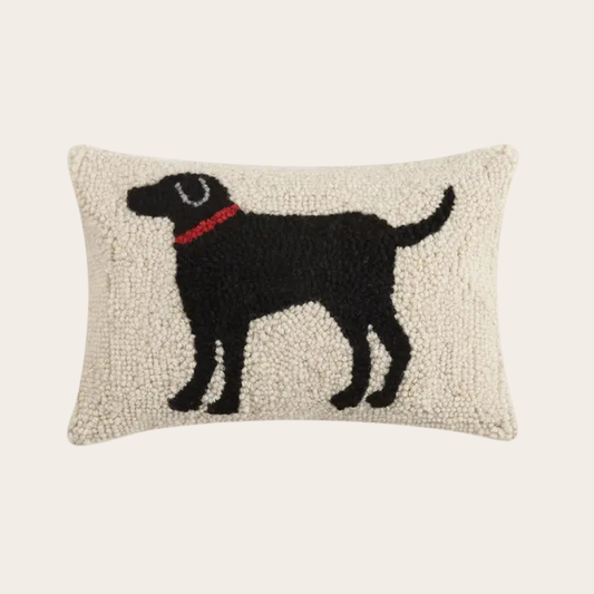 Black Lab Hook Pillow