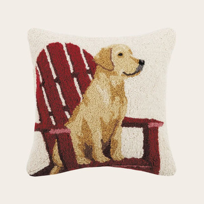 Retriever Dog with Adirondack Hook Pillow