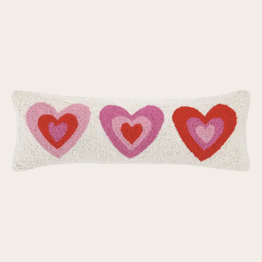 Pink Hearts Hook Pillow