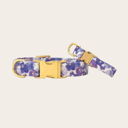 Pressed Pansies Spring Dog Collar