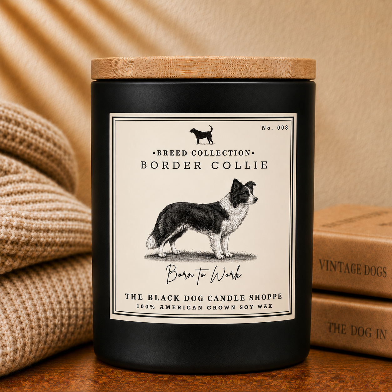 Border Collie Dog Breed Candle