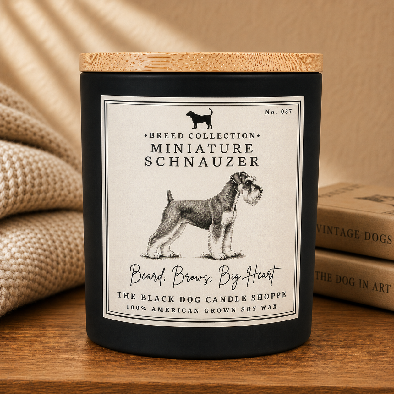 Miniature Schnauzer Dog Breed Candle