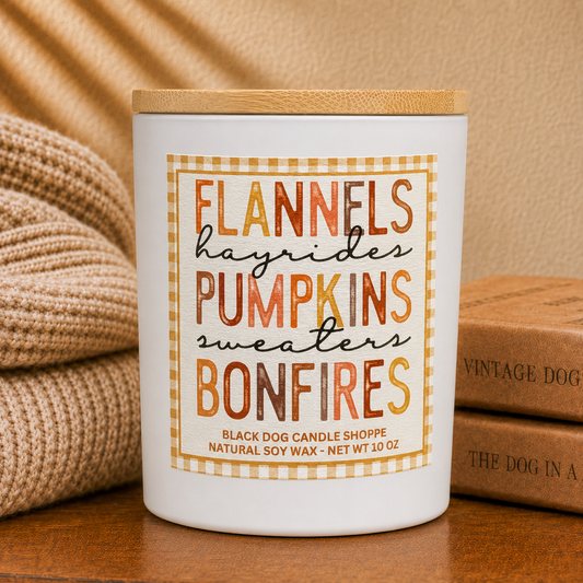 Flannels, Pumpkins, Bonfires Candle