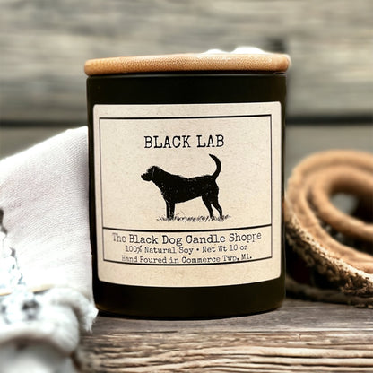 Black lab Dog Breed Candle